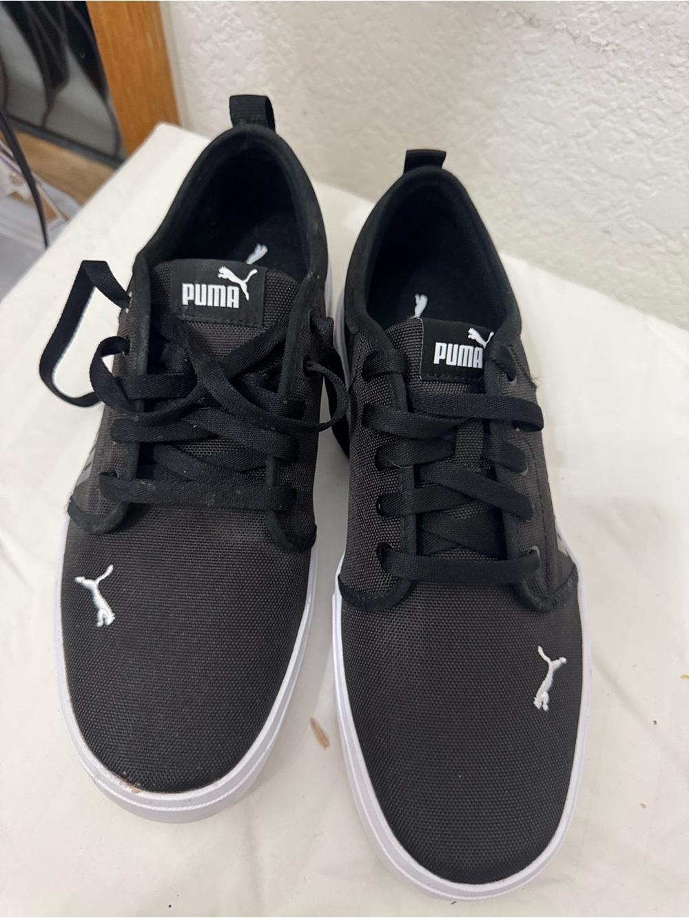 Puma Black and White Low-Top Sneakers